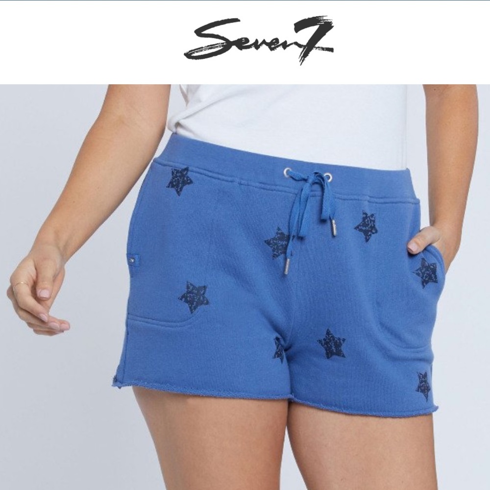 Seven7 Midnight Blue -  Cloth shorts with stars & pockets - perfect for beach